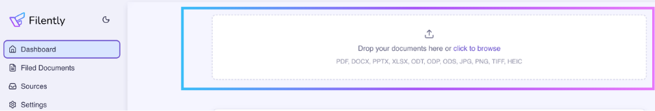 Filently: Upload files